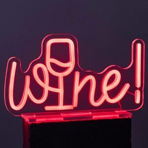 NEON VIBES LED lámpa USB kábellel, Wine 33 x 19cm kép