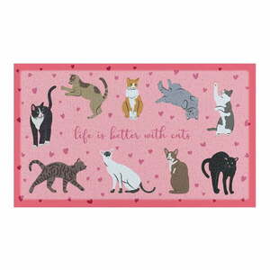 Lábtörlő 40x70 cm Life Is Better With Cats – Artsy Doormats kép