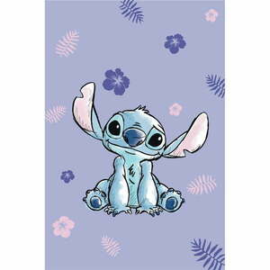 Lila mikroflanel gyerek takaró 100x150 cm Lilo and Stitch – Jerry Fabrics kép