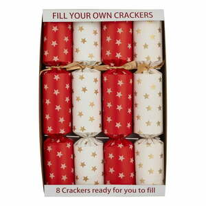 Karácsonyi cracker szett 8 db-os Cream & Red Stars – Robin Reed kép