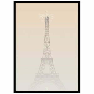 Keretezett poszter 50x70 cm Paris Eiffel Tower – Malerifabrikken kép