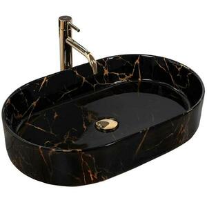 Mosdókagyló Nadia 60 Black Marble Shiny Reau0539 kép