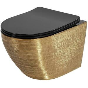 WC csésze Carlo Mini Riml duroplast/Flat/Zm Brush Gold/Black kép