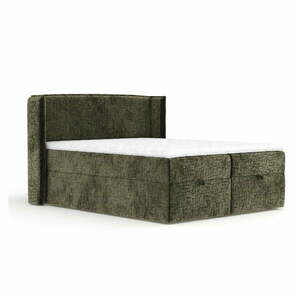 Sötétzöld ágyneműtartós boxspring ágy 160x200 cm Passion – Maison de Rêve kép