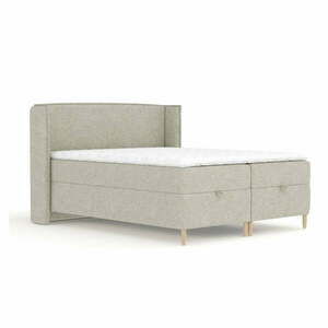 Világosszürke ágyneműtartós boxspring ágy 180x200 cm Monpelli – Maison de Rêve kép