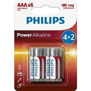 6 elemek PHILIPS AAA 1, 5 V mikro kép