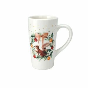 Mókus koszorú karácsonyi porcelán bögre , 550 ml kép