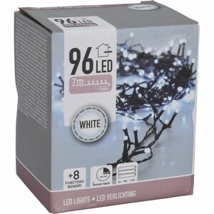 Karácsonyi fényfüzér, fehér, 96 LED-es kép