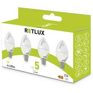 REL 35 LED C37 4x5W E14 WW RETLUX kép