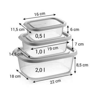 4FOOD Tároló dobozok fagyasztóba, 3 db, 0.5; 1.0; 2.0 l kép