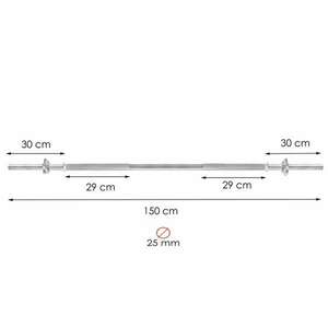 Springos egyenes rúd 150cm - 25mm kép