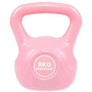 Springos 8 kg-os kettlebell, füles súlyzó, gömbsúlyzó - rózsaszín kép