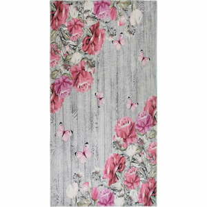 Rózsaszín-szürke mosható szőnyeg 80x150 cm Blooming Roses – Vitaus kép