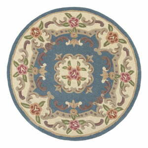 Aubusson kék gyapjú szőnyeg, ⌀ 120 cm - Flair Rugs kép