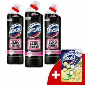 Domestos Zéró Pink WC Vízkőoldó 3x750ml + Ajándék Domestos WC rúd kép