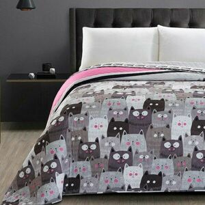 Ágytakaró CATS INVASION szürke nyomott mikroszálas 260x280 DecoKing kép