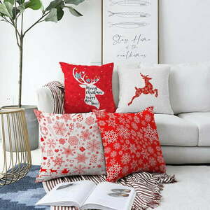 Christmas Reindeer 4 db-os karácsonyi zsenília párnahuzat szett, 55 x 55 cm - Minimalist Cushion Covers kép