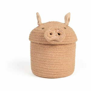 Világos rózsaszín textil játéktároló kosár ø 17x15 cm Mini Peggy the Pig – Lorena Canals kép