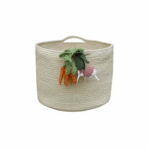 Krémszínű textil játéktároló kosár ø 30x23 cm Veggies – Lorena Canals kép