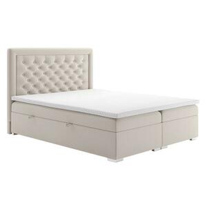 DORMAN bézs szövet boxspring ágy 160x200cm kép