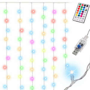 LED fények Esküvői dekoráció 3x3m 200LED USB + távirányító 16 szí... kép