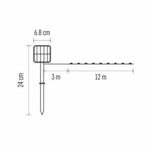 LED nano lánc napelemmel, réz, 12 m, kültéri és beltéri, hideg fe... kép