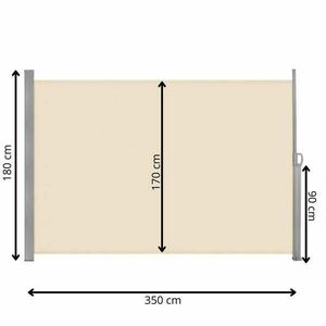 Springos Kihúzható árnyékoló fal, belátásgátló 350X180CM, világos bézs kép