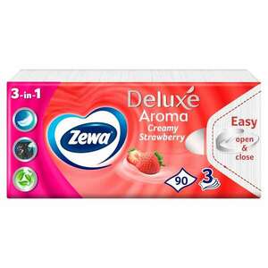 Zewa Deluxe 3 rétegű Papír zsebkendő - Creamy Strawberry 90db kép