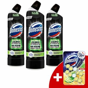 Domestos Zéró WC Vízkőoldó 3x750ml Lime + Ajándék Domestos WC rúd kép