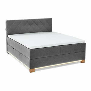 Szürke ágyneműtartós boxspring ágy 180x200 cm Messina – Meise Möbel kép