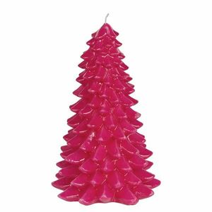 X-MAS karácsonyfa alakú gyertya 22 cm, pink kép