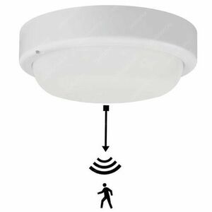 LED ufo lámpa 18W kör Középfehér mikrohullámú érzékelővel 2000 lumen IP54 2év garancia kép