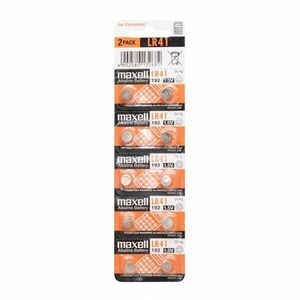 Maxell LR41 gombelem, alkáli, LR41, 1, 5V, 10db/csomag kép