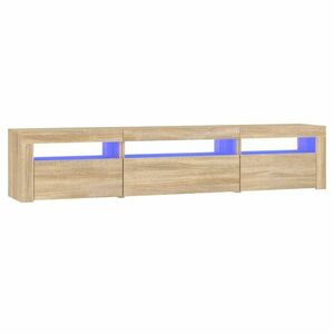 vidaXL sonoma tölgy színű TV-szekrény LED-lámpákkal 195x35x40 cm kép