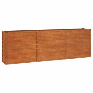 vidaXL rozsda színű corten acél kerti magaságyás 240 x 40 x 77 cm kép