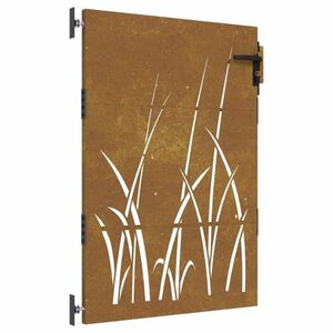 vidaXL fűmintás corten acél kerti kapu 85 x 150 cm kép