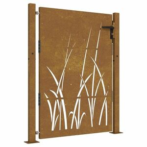 vidaXL fűmintás corten acél kerti kapu 105 x 130 cm kép