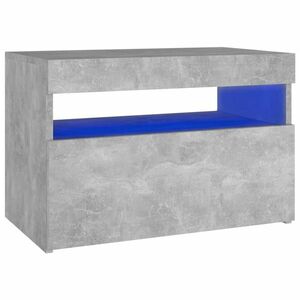 vidaXL betonszürke éjjeliszekrény LED-lámpákkal 60 x 35 x 40 cm kép