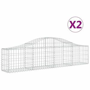 vidaXL 2 db íves horganyzott vas gabion kosár 200x30x40/60 cm kép