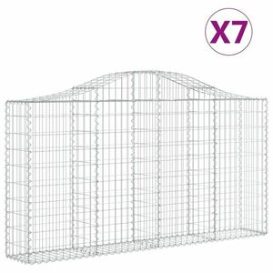 vidaXL 7 db íves horganyzott vas gabion kosár 200x30x100/120 cm kép