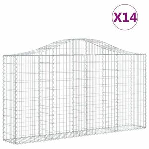 vidaXL 14 db íves horganyzott vas gabion kosár 200x30x100/120 cm kép