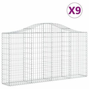 vidaXL 9 db íves horganyzott vas gabion kosár 200x30x100/120 cm kép