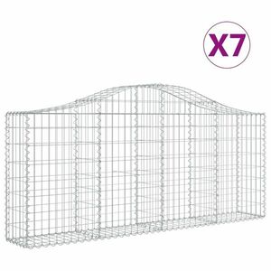 vidaXL 7 db íves horganyzott vas gabion kosár 200x30x80/100 cm kép