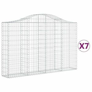 vidaXL 7 db íves horganyzott vas gabion kosár 200x30x120/140 cm kép