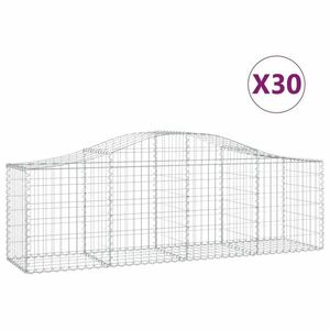 vidaXL 30 db íves horganyzott vas gabion kosár 200x50x60/80 cm kép