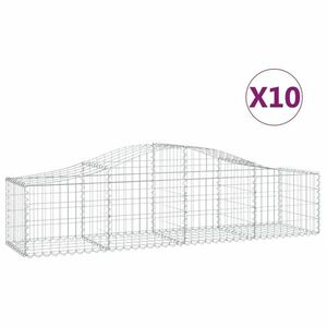 vidaXL 10 db íves horganyzott vas gabion kosár 200x50x40/60 cm kép