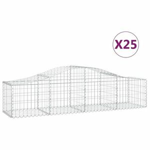 vidaXL 25 db íves horganyzott vas gabion kosár 200x50x40/60 cm kép