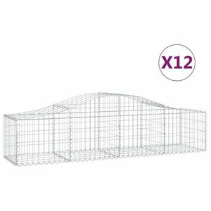 vidaXL 12 db íves horganyzott vas gabion kosár 200x50x40/60 cm kép