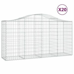 vidaXL 20 db íves horganyzott vas gabion kosár 200x50x100/120 cm kép