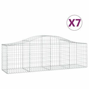 vidaXL 7 db íves horganyzott vas gabion kosár 200x50x60/80 cm kép